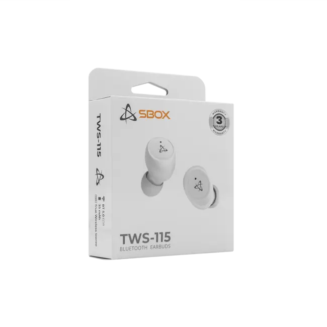 EARBUDS Slušalice + mikrofon SBOX Bluetooth EB-TWS115 Bijele