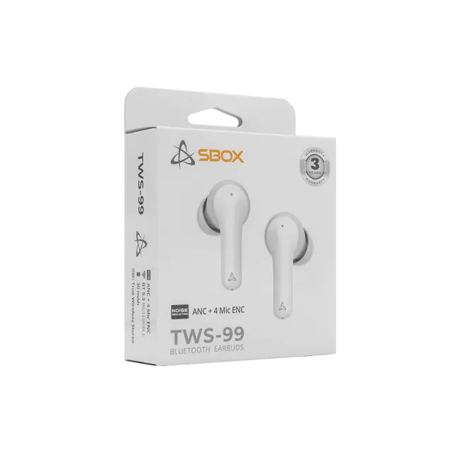 EARBUDS Slušalice + mikrofon SBOX Bluetooth EB-TWS18 Bijele