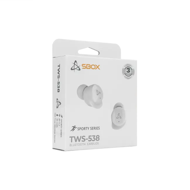 EARBUDS Slušalice + mikrofon SBOX Bluetooth EB-TWS538 Bijele