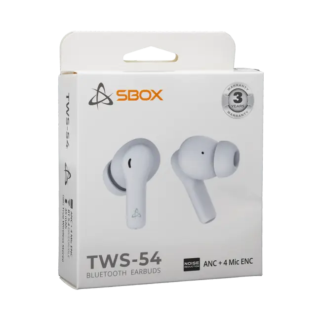 EARBUDS Slušalice + mikrofon SBOX Bluetooth EB-TWS54 Bijele / ANC+ 4 Mic ENC