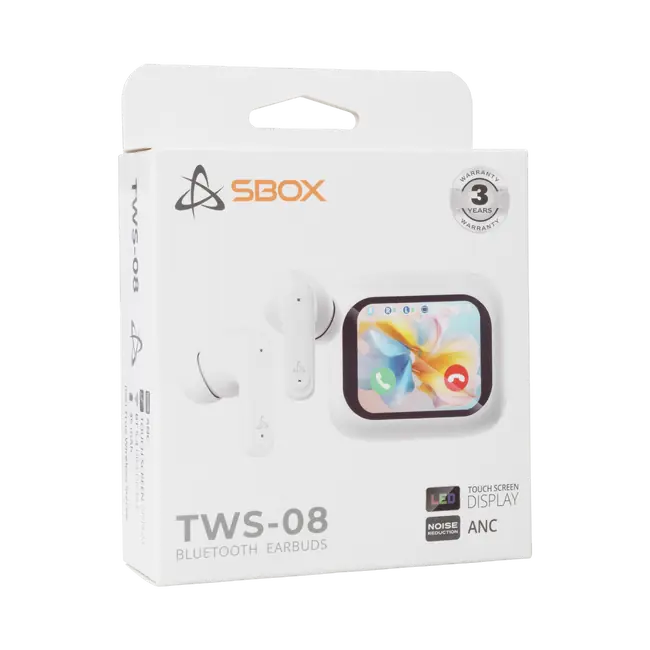 EARBUDS SBOX EB-TWS08 Bijele ANC Touch Display