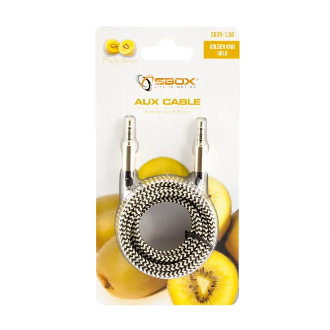 AUDIO KABEL SBOX 3.5 Muški - 3.5 mm Muški 1.5 m Zlatni
