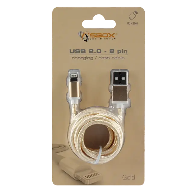 Kabel USB A Stecker -> 8-pin iPh Stecker 1.5 m Gold - Blister