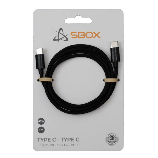 Kabel SBOX USB TYPE C -> USB TYPE C M/M 1M Schwarz - 60W