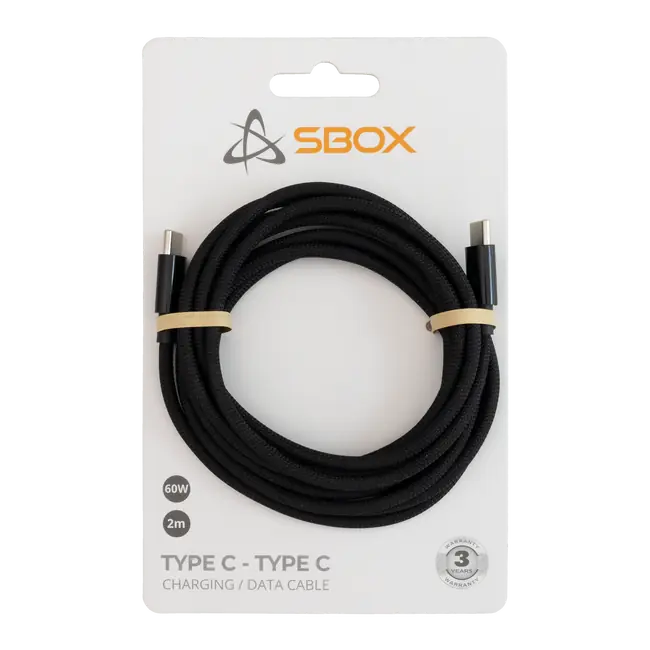 Kabel SBOX USB TYPE C -> USB TYPE C M/M 2M Schwarz - 60W