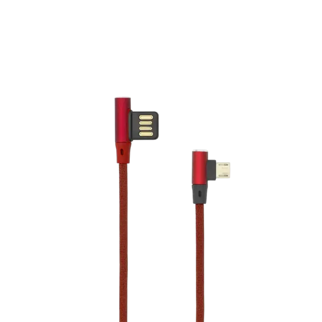CABLE USB A MALE -> Micro USB MALE 90°, 1.5 m RED