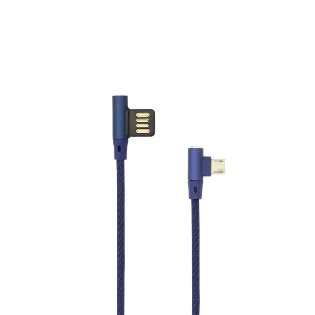 KABEL USB A Muški -> Micro USB Muški 90°, 1.5 m Plavi