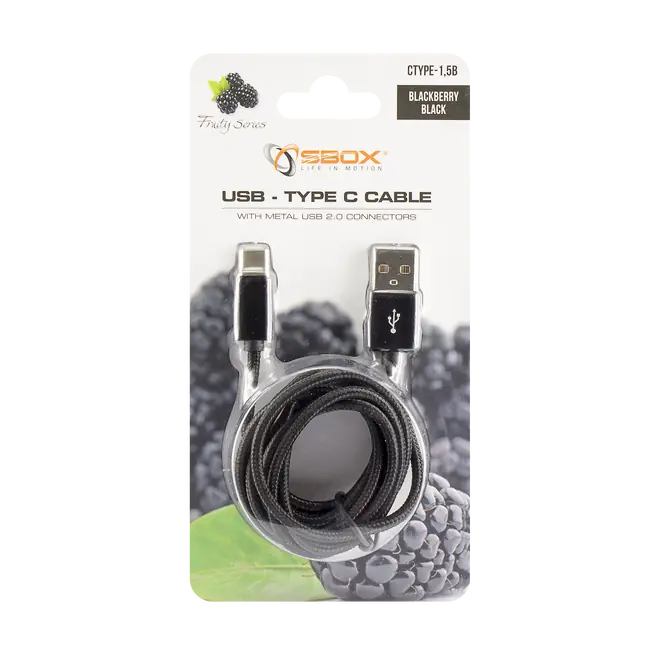 KABEL USB Muški -> TYPE-C Muški 1.5 m Crni