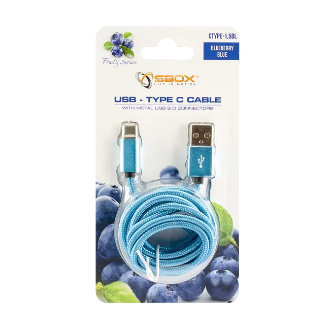 KABEL USB Muški -> TYPE-C Muški 1.5 m Plavi