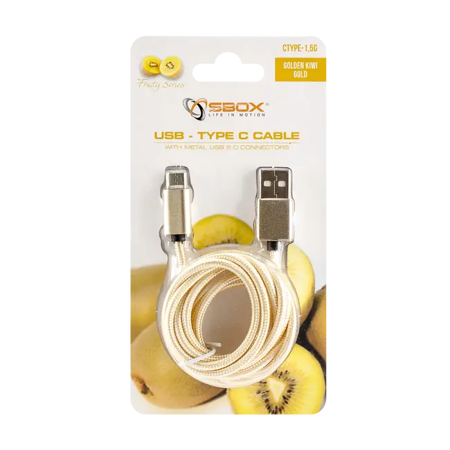 Kabel USB Stecker -> TYPE-C Stecker 1.5 m Gold