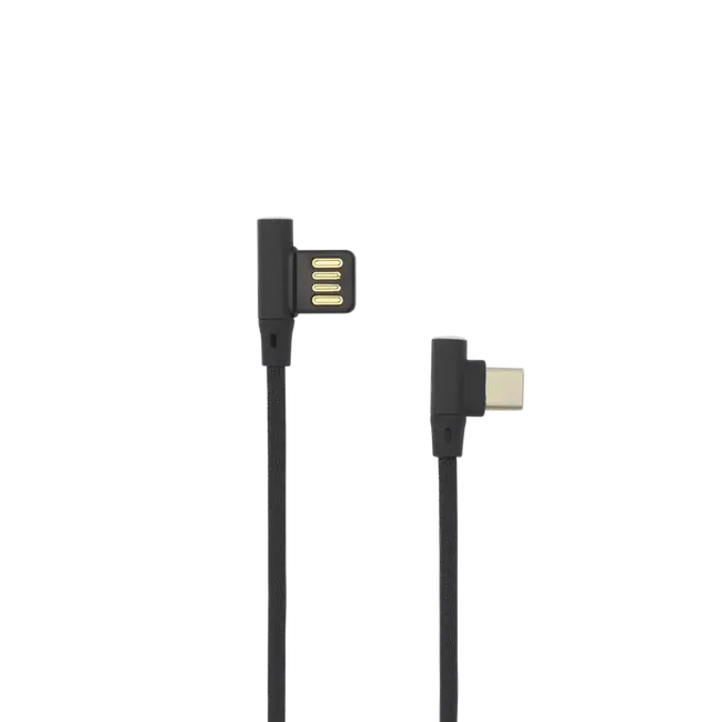 KABEL USB A Muški -> TYPE-C Muški 90°, 1.5 m Crni