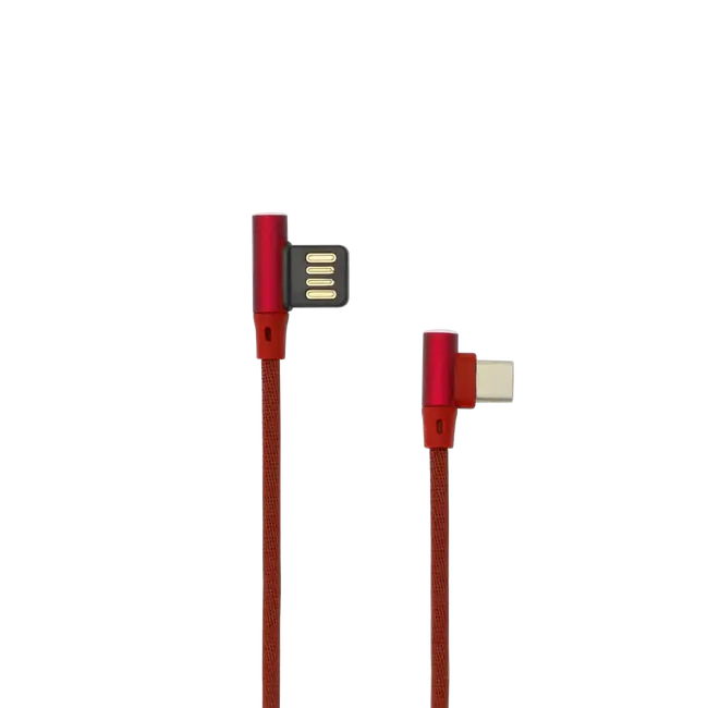 KABEL USB A Muški -> TYPE-C Muški 90°, 1.5 m Crveni