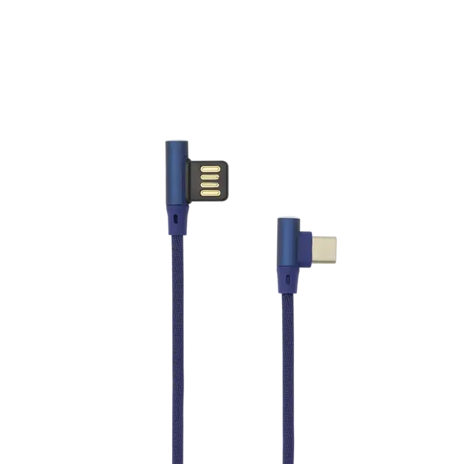 KABEL USB A Muški -> TYPE-C Muški 90°, 1.5 m Plavi