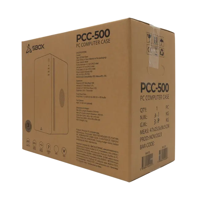 KUĆIŠTE SBOX PCC-500 Crno ATX