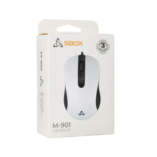 Kabelgebunden Maus SBOX M-901 Weiß
