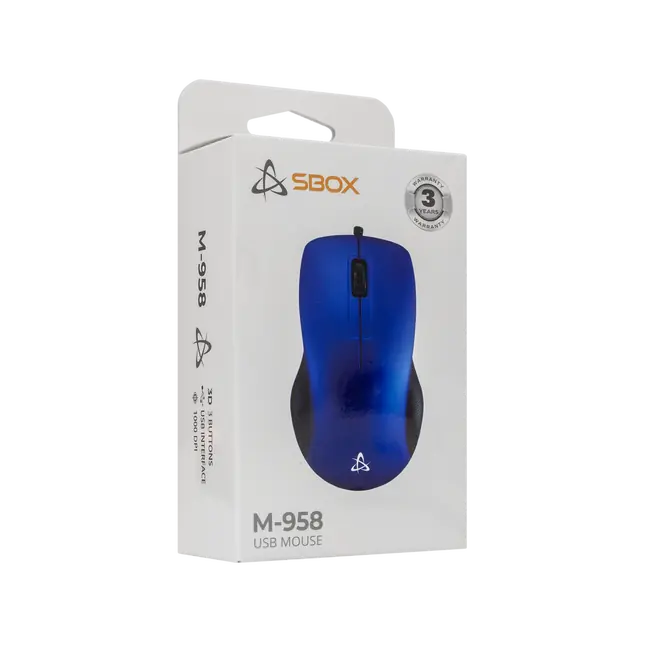 ŽIČANI MIŠ SBOX M-958 Plavi