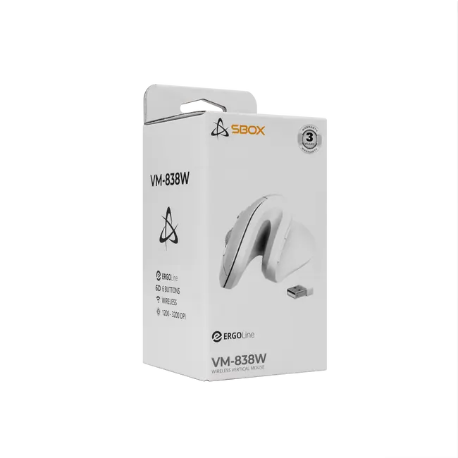 BEŽIČNI MIŠ SBOX VM-838W Vertical Bijeli