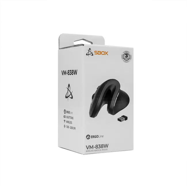 BEŽIČNI MIŠ SBOX VM-838W Vertical Crni