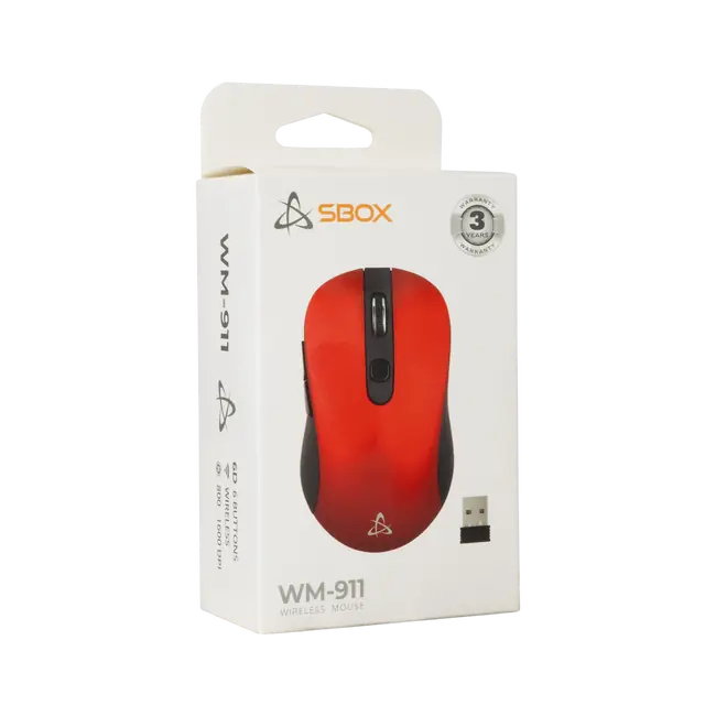 BEŽIČNI MIŠ SBOX WM-911 Crveni