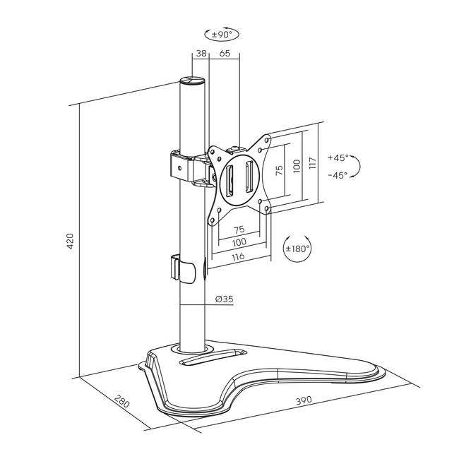 Tisch Ständer SBOX LCD-F012-2
