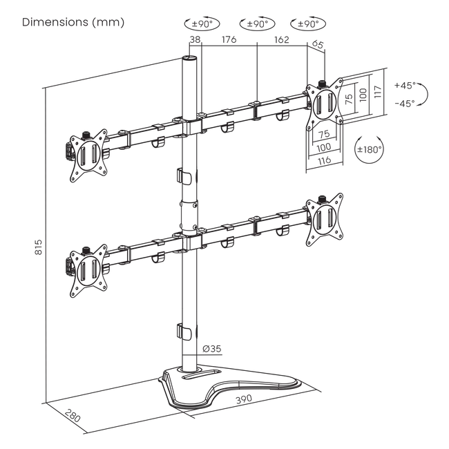 Tisch Ständer SBOX LCD-F048-2