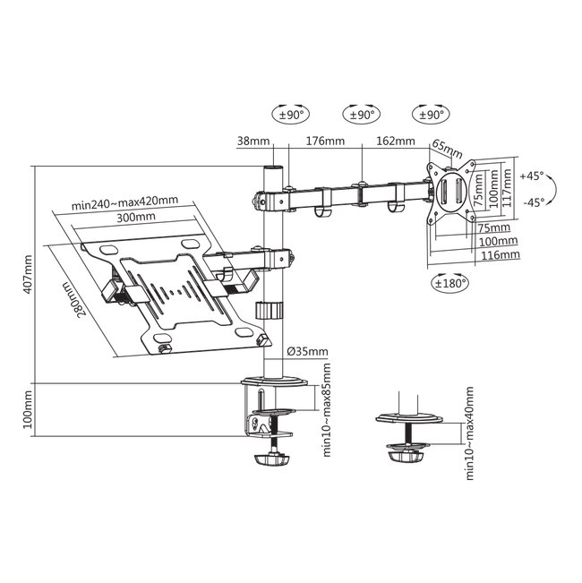 STOLNI STALAK SBOX LCD-LM01-2