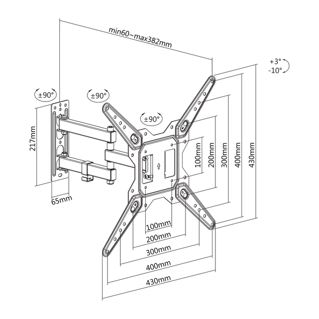 ZIDNI STALAK SBOX LCD-443