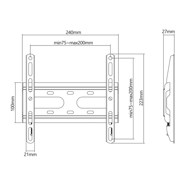 ZIDNI STALAK SBOX PLB-2522F-2
