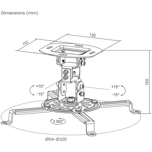 STROPNI STALAK ZA PROJEKTOR SBOX PM-18