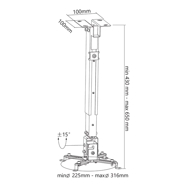 STROPNI STALAK ZA PROJEKTOR SBOX PM-18M