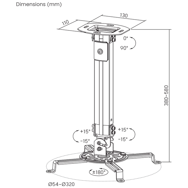 STROPNI STALAK ZA PROJEKTOR SBOX PM-18S