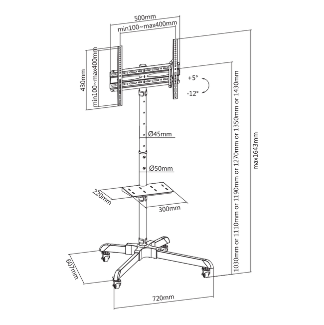 PODNI MOBILNI STALAK SBOX FS-224-2