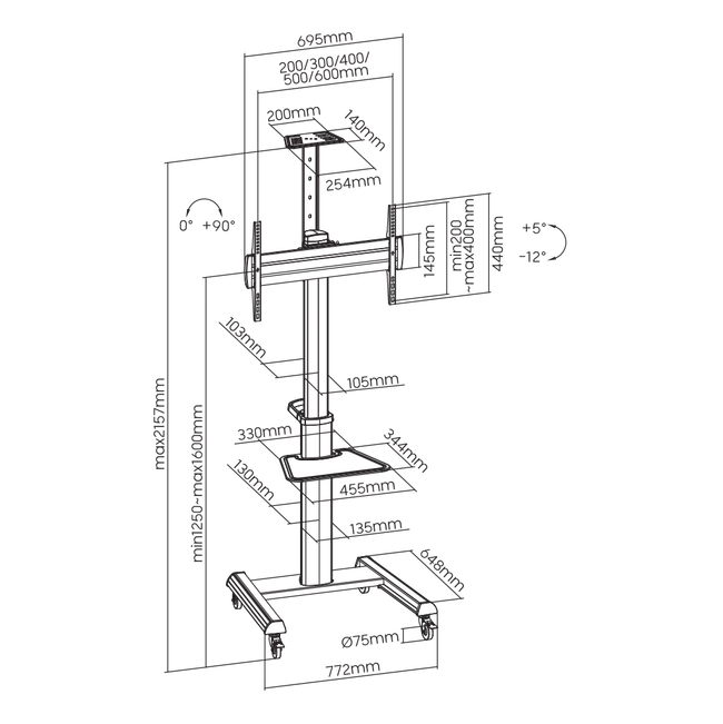 PODNI MOBILNI STALAK SBOX FS-446-2