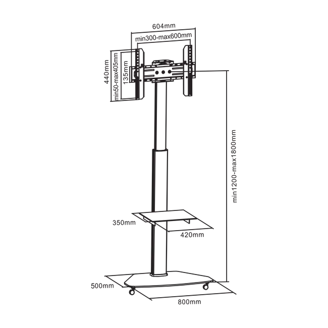 FLOOR MOBILE STAND SBOX FS-500