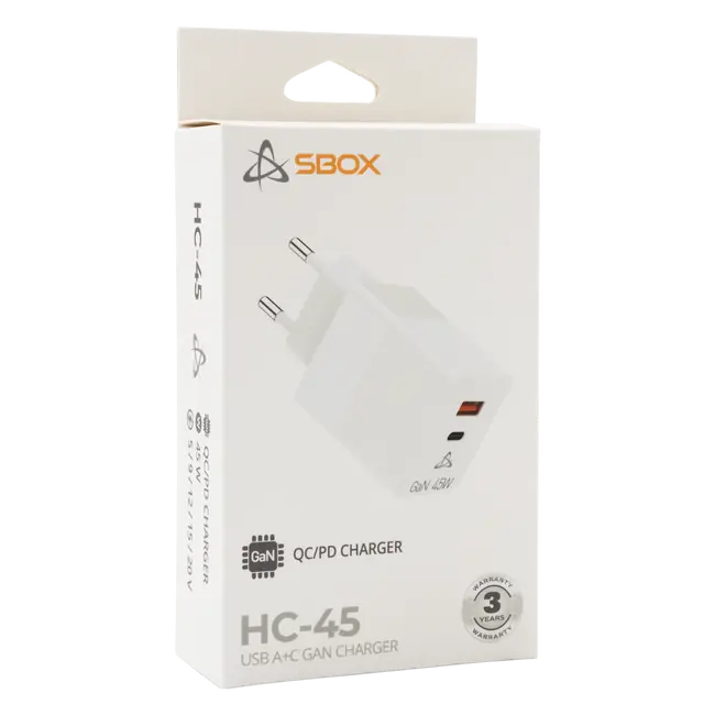 USB KUĆNI PUNJAČ HC-45 / 2 ULAZA 45W GAN