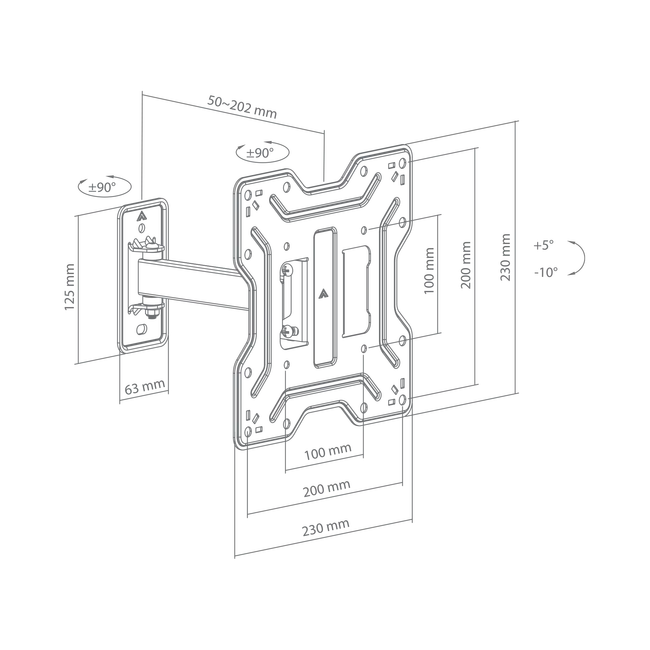 SBOX LCD-421 Wall TV Mount - 23-43" / 30 kg / 200x200