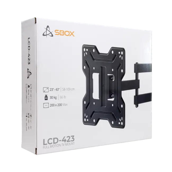 SBOX LCD-423 Full-Motion Wall TV Mount - 23-43" / 30 kg / 200x200