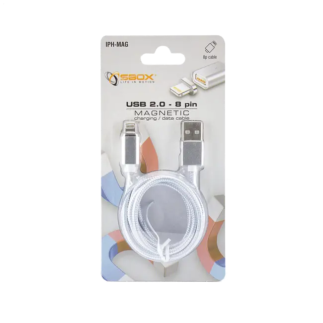 Câble SBOX MAGNETIC USB - iPH. 8 pin M/M 1M