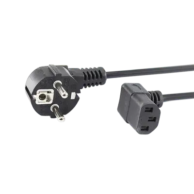 KABEL C-13 PC - SCHUKO POWER, Kutni 90°, 2 m / RETAIL