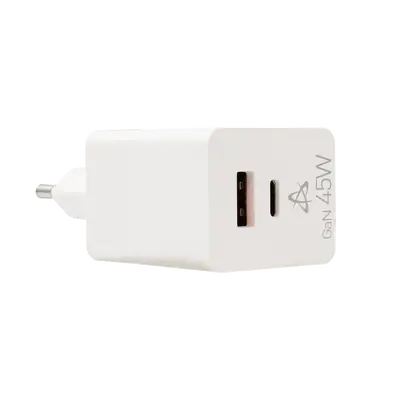 USB KUĆNI PUNJAČ HC-45 / 2 ULAZA 45W GAN