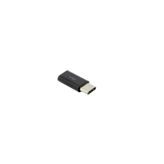 ADAPTER MICRO USB 2.0 Ženski -> TYPE-C Muški Crni / RETAIL