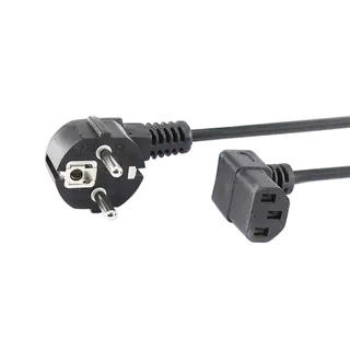 KABEL C-13 PC - SCHUKO POWER, Kutni 90°, 2 m / RETAIL