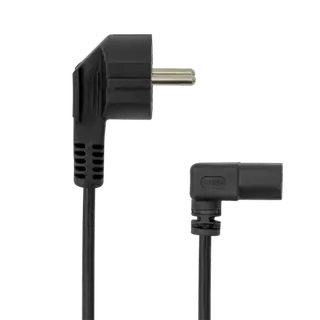 KABEL C-13 PC - SCHUKO POWER, Kutni 90°, 2 m