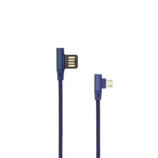 KABEL USB A Muški -> Micro USB Muški 90°, 1.5 m Plavi