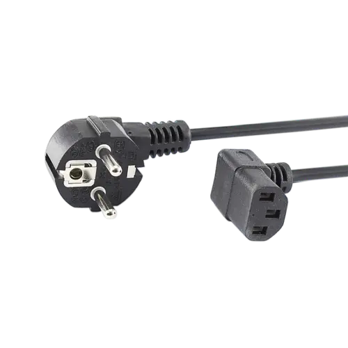 KABEL C-13 PC - SCHUKO POWER, Kutni 90°, 2 m / RETAIL