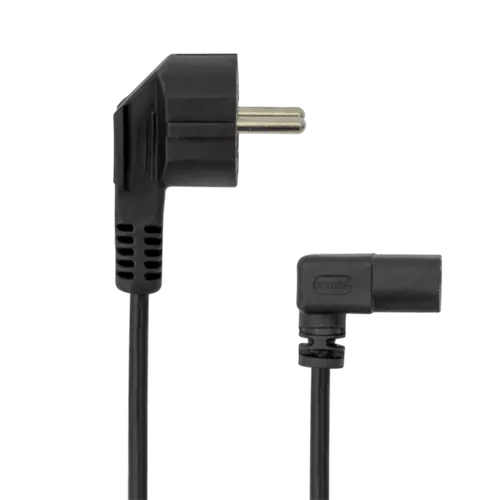 KABEL C-13 PC - SCHUKO POWER, Kutni 90°, 2 m