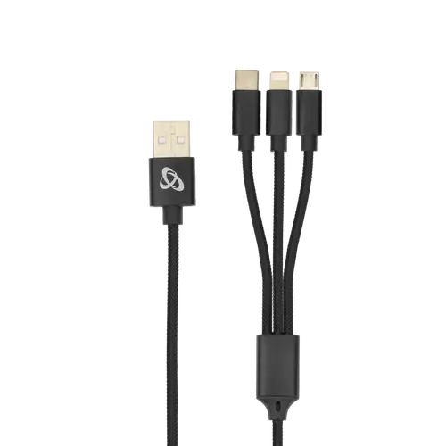 Kabel USB 2.0 Stecker -> 8-pin/Type-C/Micro USB Stecker, 2.4 A, 1 m