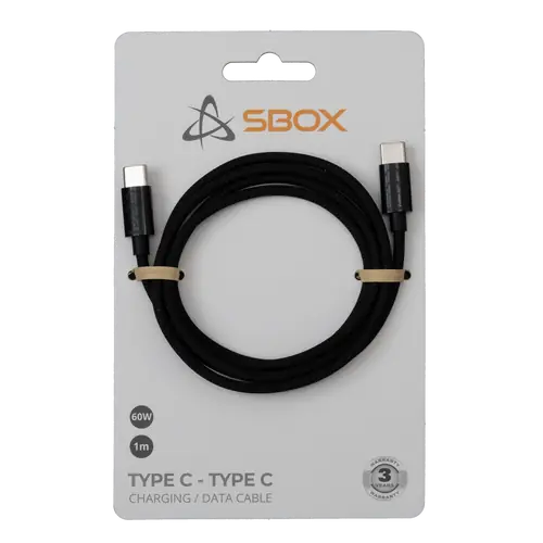 Kabel SBOX USB TYPE C -> USB TYPE C M/M 1M Schwarz - 60W