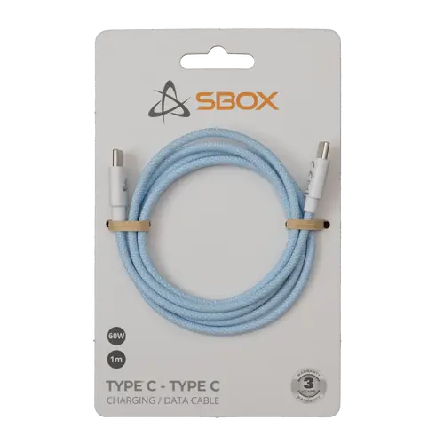 KABEL SBOX USB TYPE C -> USB TYPE C M/M 1M Plavi - 60W