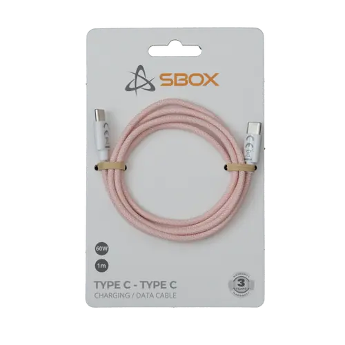 Kabel SBOX USB TYPE C -> USB TYPE C M/M 1M Rosa - 60W